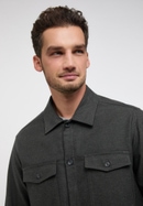MODERN FIT Shirt in schwarz unifarben