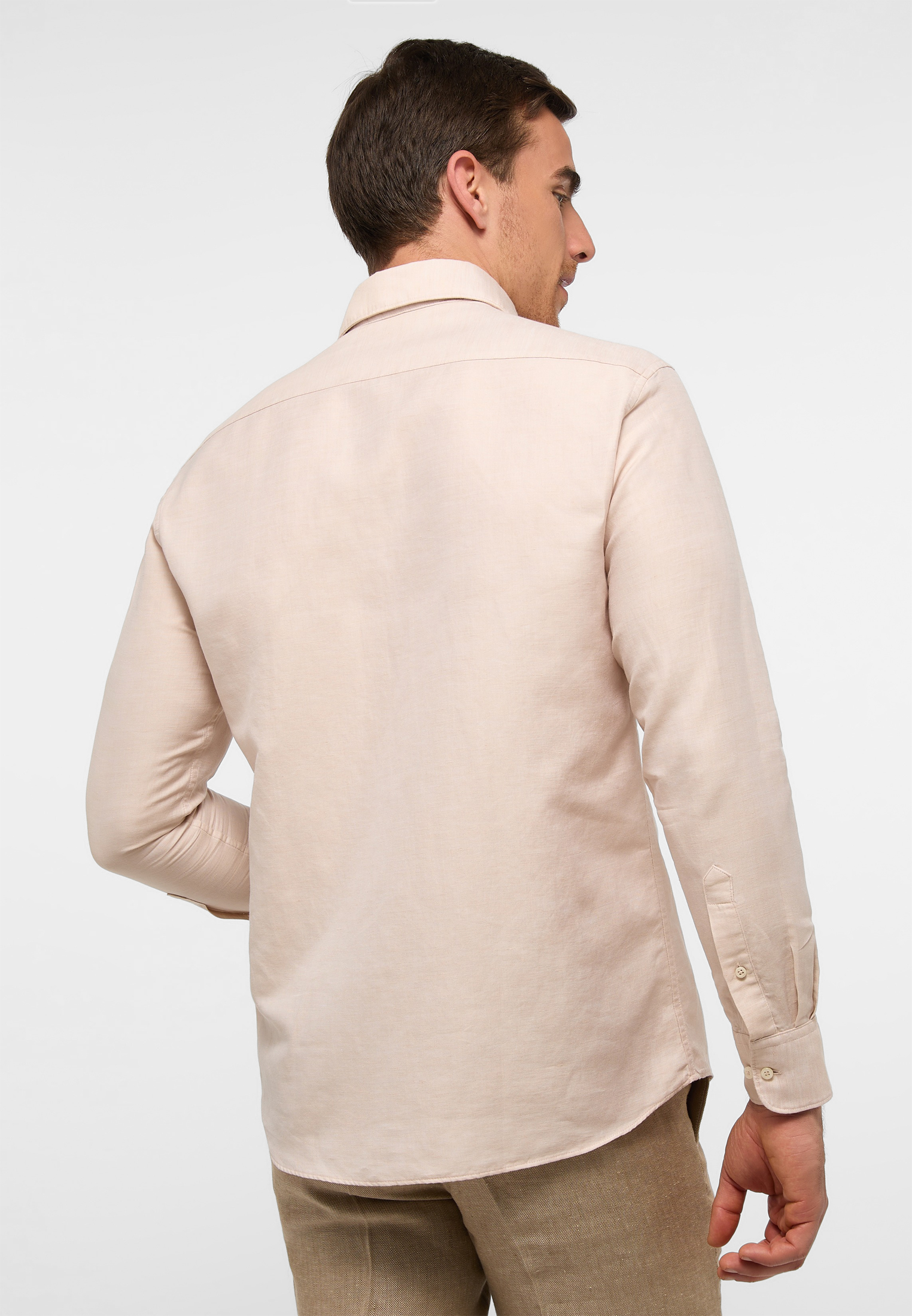 Plain Long Sleeve Shirt (Regular Fit) - Beige