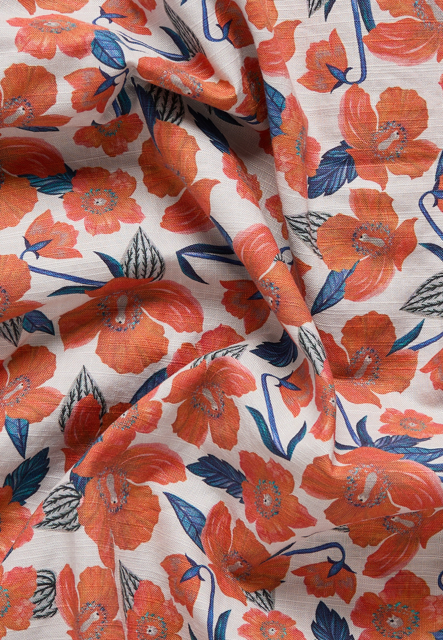 REGULAR FIT Shirt in orange printed | orange | S | short sleeve |  1SH04089-08-01-S-1/2