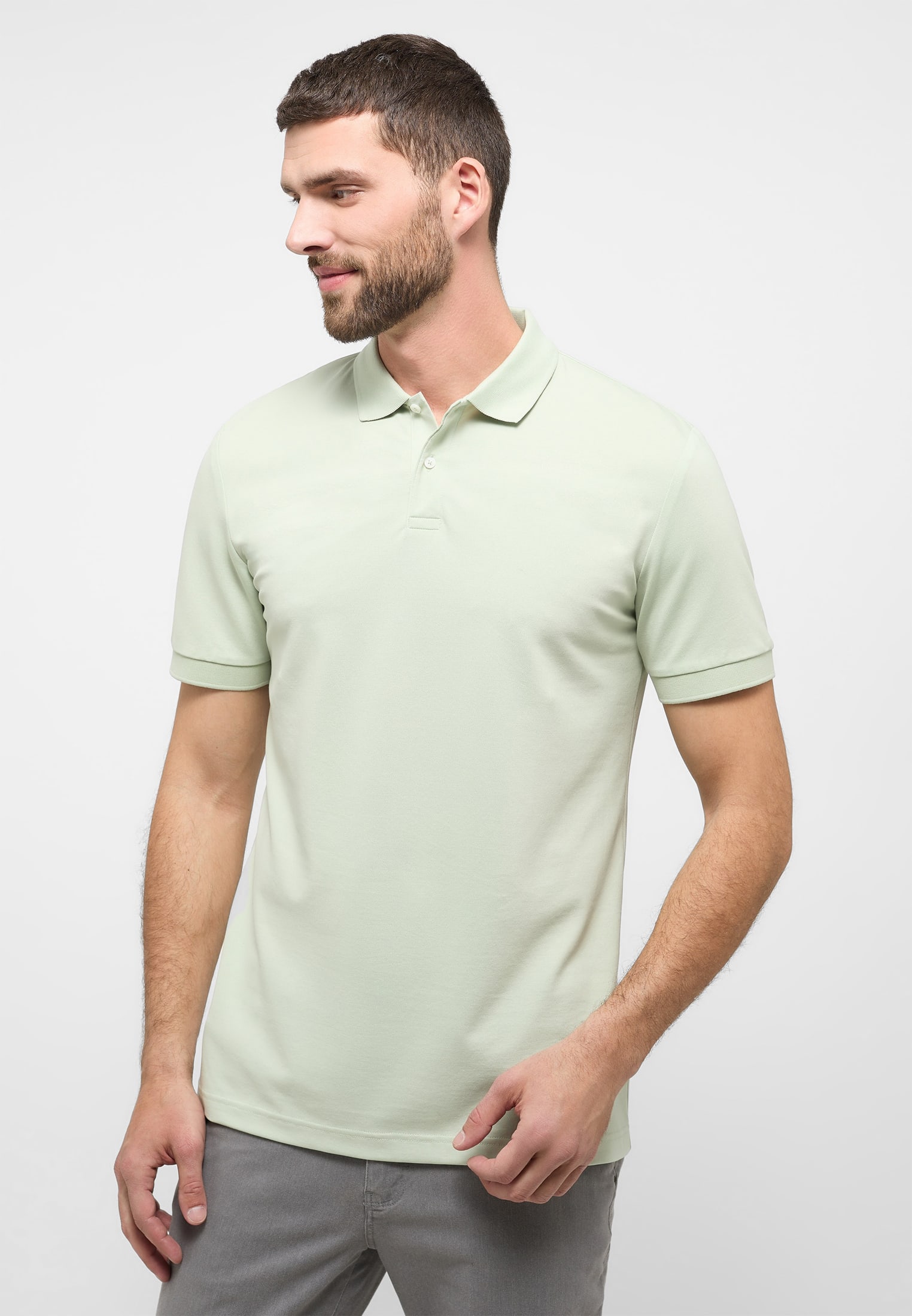 MODERN FIT Poloshirt in 46 | olive | 1SP00175-04-51-46-1/2 olive | Kurzarm unifarben 