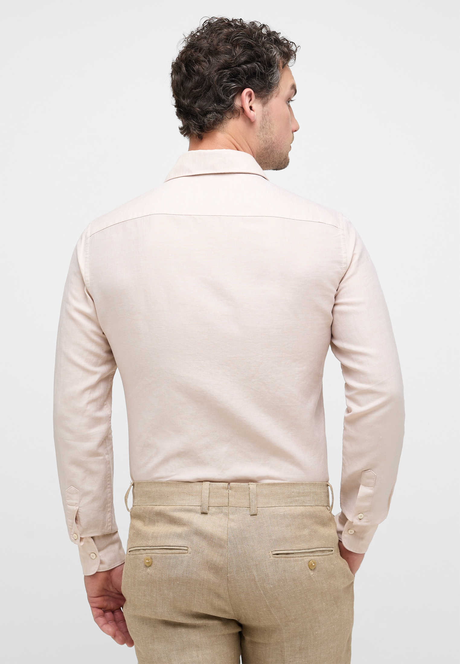 Plain Long Sleeve Shirt (Regular Fit) - Beige