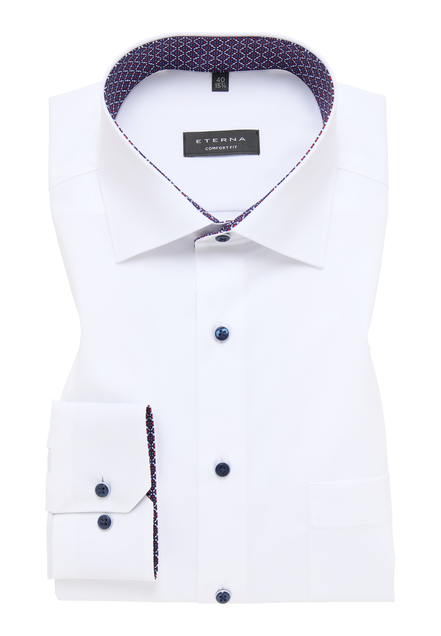 sleeve Shirt | | 1SH11720-00-01-46-1/1 long in FIT COMFORT | Original plain 46 | white white