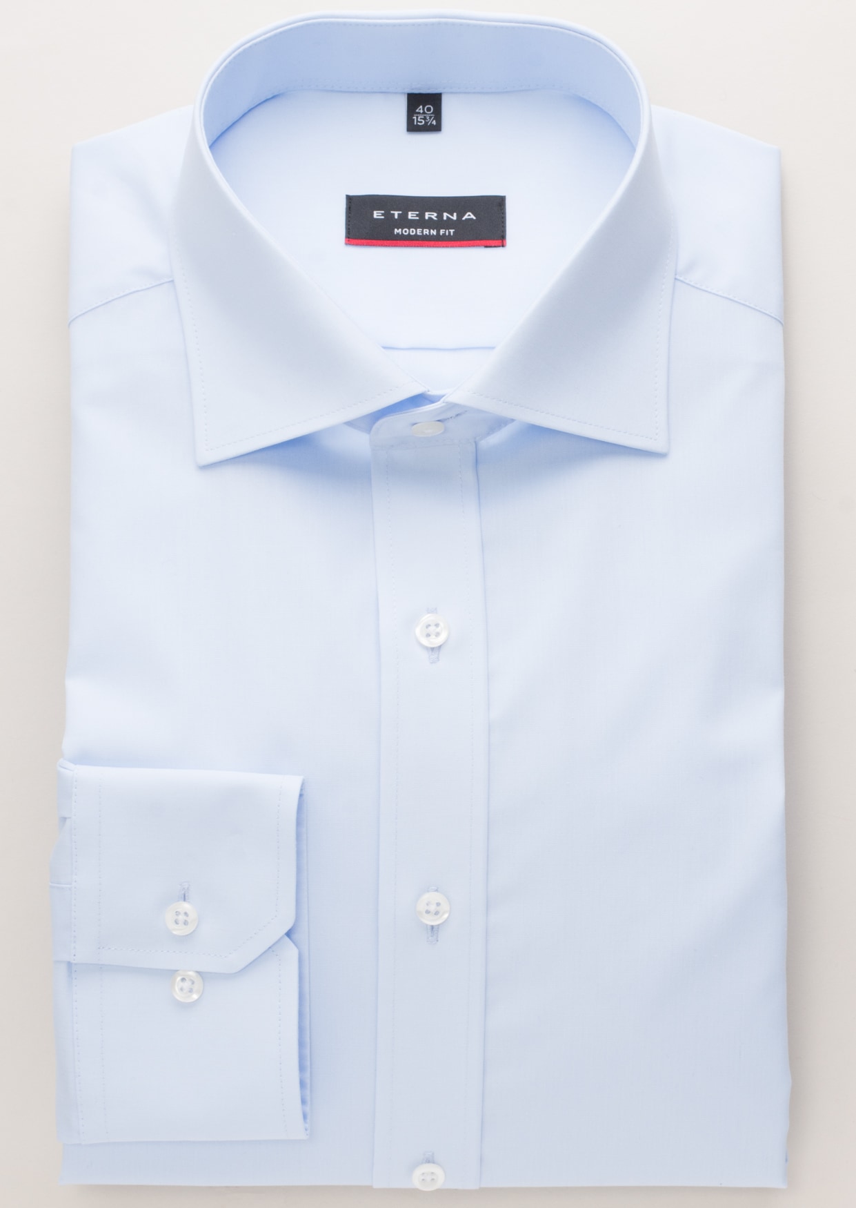 long in blue Original FIT sleeve plain Shirt | MODERN | | blue light | 37 1SH00113-01-11-37-1/1 light
