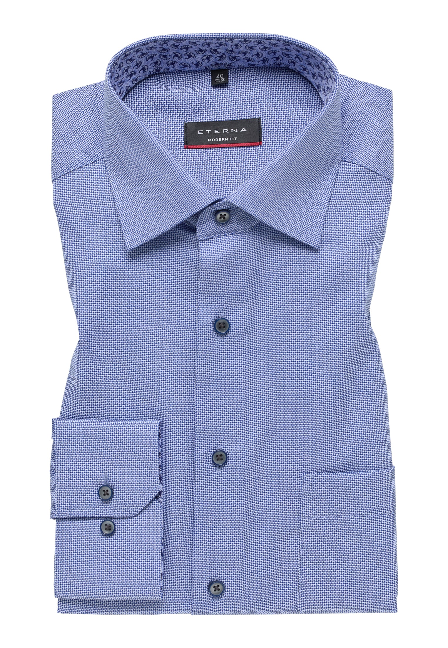 MODERN FIT Shirt | royal | | | sleeve in 1SH11802-01-51-43-1/1 long blue 43 structured royal blue